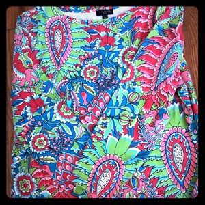Talbots vibrant print top!